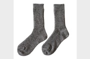 シルク＆ウール　お手軽冷えとり靴下（レディース） ／杢グレー【現品限り】