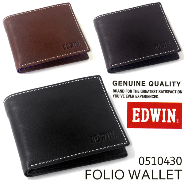 【完売】【送料無料:同梱不可】 EDWIN(エドウィン) 牛革 二つ折り財布 0510430 EDWIN(エドウイン) 牛革二つ折り財布 0510430