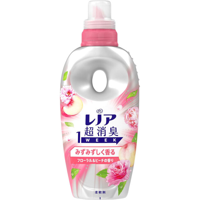 レノア Lenor 超消臭1WEEK 柔軟剤 みずみずしく香るフローラル&ピーチの香り 本体 490mL