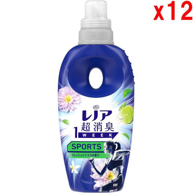 ●12個セット レノア Lenor 超消臭1WEEK 柔軟剤 SPORTS フレッシュシトラスの香り 本体 490mL
