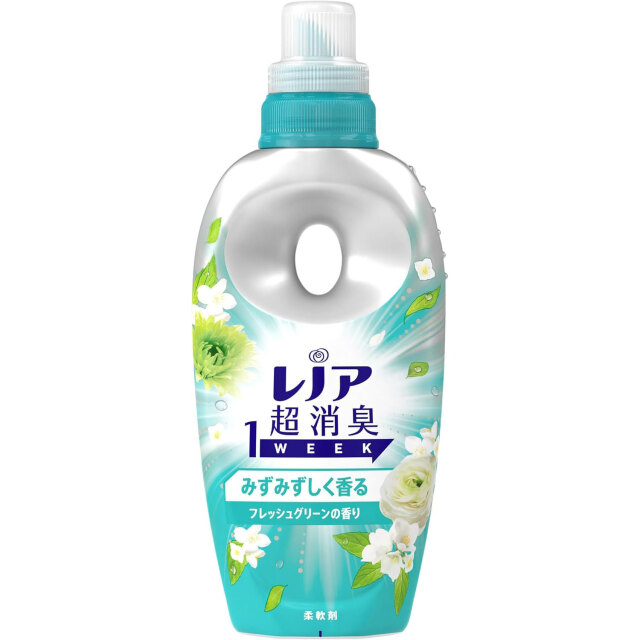 レノア Lenor 超消臭1WEEK 柔軟剤 みずみずしく香るフレッシュグリーンの香り 本体 490mL