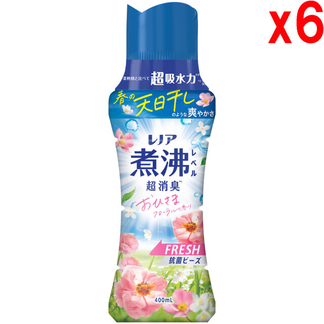 ●6本セット レノア 煮沸レベル超消臭 抗菌ビーズ FRESH おひさまフローラルの香り 本体 400mL