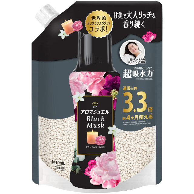 レノア アロマジュエル お洗濯の香り付けビーズ ブラックムスクの香り つめかえ 1410mL 【季節限定】