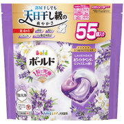 ●5袋セット  ボールド ジェルボール 柔軟剤入り 洗濯洗剤 55個入り ホワイトラベンダー&ジャスミンの香り つめかえ
