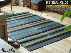 ラグマット BasShu NATIVE RUG インディアンモチーフ ラグ ラグマット BasShu IGUSA RUG NAVY×NATURAL｜北欧・ヴィンテージ