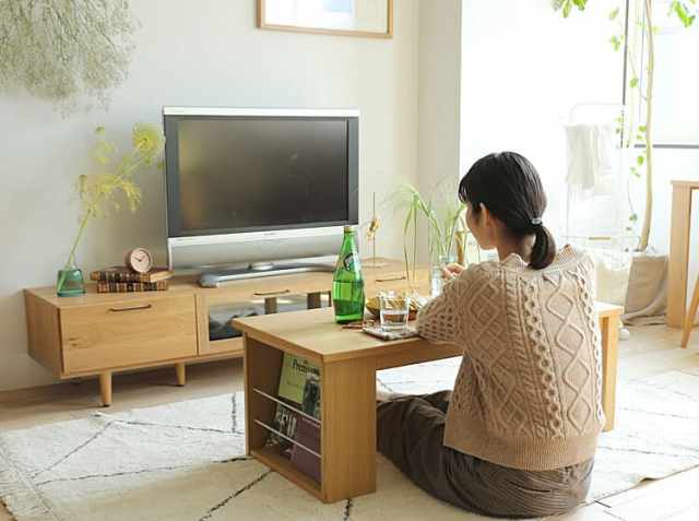 ブックシェルフ付きリビングテーブル AIBI（アイビ）｜北欧