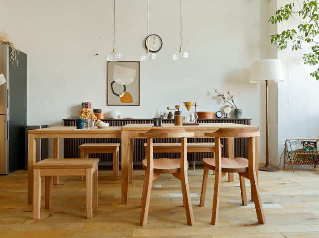 伸長式ダイニングテーブル Aki(アキ) 幅130/216cm｜北欧・ヴィンテージ