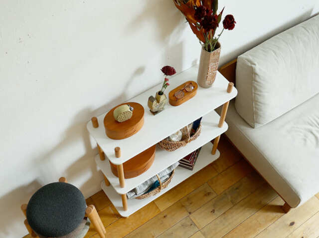 ビーチファニチャー＊無垢材オープンラック)90cm オープンラック