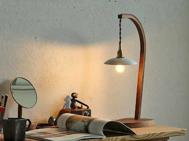 アンティーク デスク テーブル ベッドサイド ランプ ライト ホーロー