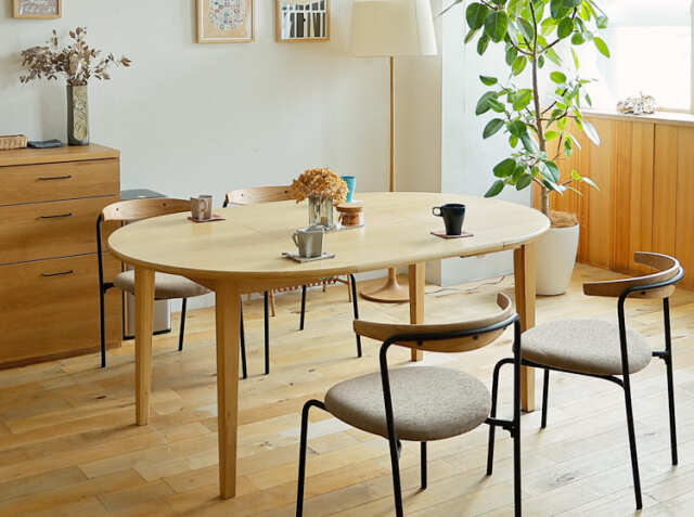 mobler オーク材伸長式ダイニングテーブル 110cm 170cm 超大型オーク材伸長式ダイニングテーブル 110 170cm mobler