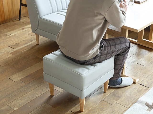 国産 オットマン DAY2(デイツー) ライトグレーカラー｜北欧