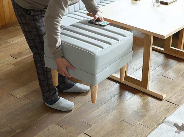 国産 オットマン DAY2(デイツー) ライトグレーカラー｜北欧