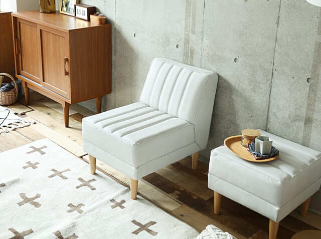 国産 オットマン DAY2(デイツー) アイボリーカラー｜北欧