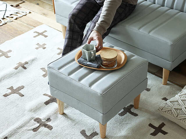 国産 オットマン DAY2(デイツー) ライトグレーカラー｜北欧