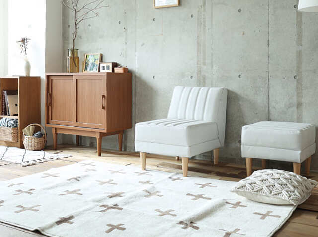 国産 1人掛けソファー DAY2(デイツー) アイボリーカラー｜北欧