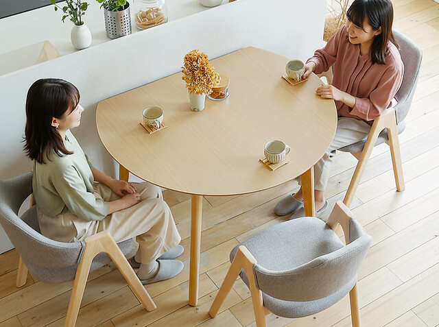 円形 伸長式ダイニングテーブル Dentto(デント) ナチュラル｜北欧