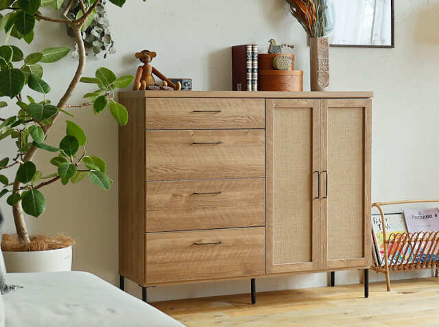 【かもめ】KEYUCA ウォルナットチェスト 8引き出し 約120cm幅 かもめ】KEYUCA ウォルナットチェスト 8引き出し 約120cm幅 6段