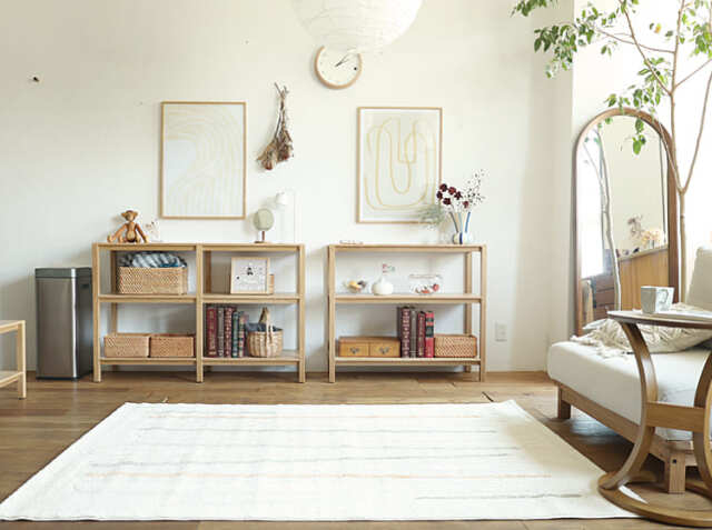 ききらら様 ナチュラル、オークル オープンシェルフ form（フォーム）ナチュラル 90cm｜北欧