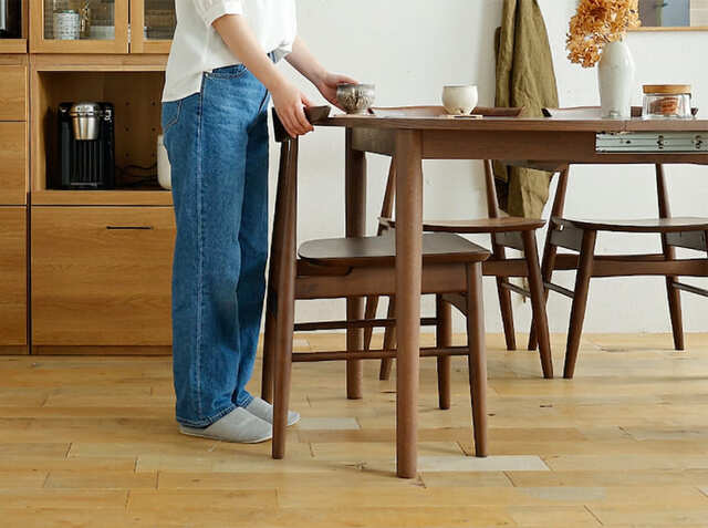 伸長式ダイニングテーブル form133(フォーム) ブラウン 110-150cm