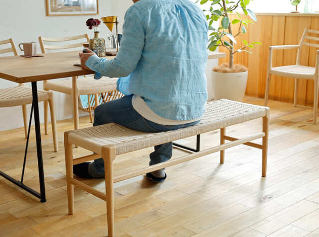 ✿ナチュラルラタンの風合い✿収納付き1人掛けベンチ♪ ダイニング