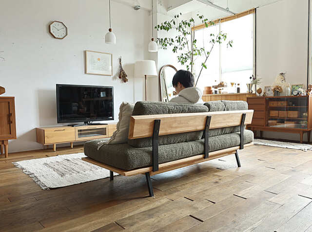 カーキグレー　布製 3人掛けソファセット オットマン付き 楽天市場】【5％OFFクーポン配布】 ソファ ソファー 3人掛け