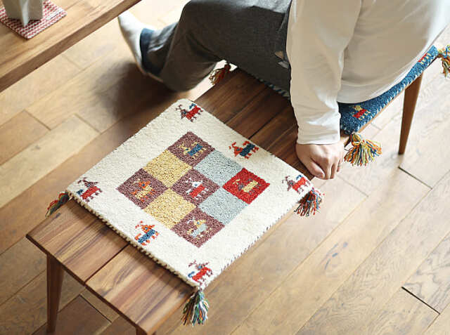 ギャッべ ・チェアパッド ギャッベ 座布団 チェアパッド Dシリーズ D22 （モノトーン