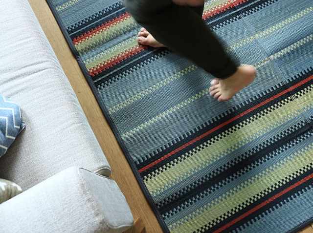 ラグマット BasShu NATIVE RUG インディアンモチーフ ラグ ラグマット BasShu IGUSA RUG BORDER Cタイプ｜北欧・ヴィンテージ