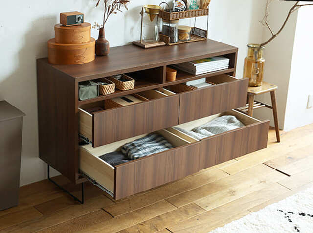 ローチェスト Kalen（カレン）幅120cm ブラウンカラー｜北欧