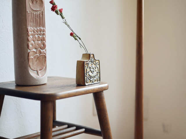 フラワーベース かしわ窯 arabesque square｜北欧・ヴィンテージ