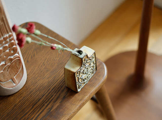 かしわ窯　オブジェ　フラワーベース フラワーベース かしわ窯 arabesque square｜北欧・ヴィンテージ