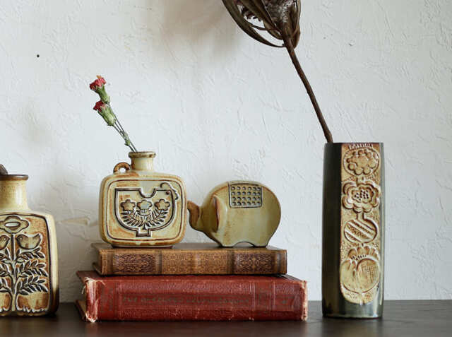 フラワーベース かしわ窯 grip square｜北欧・ヴィンテージインテリア