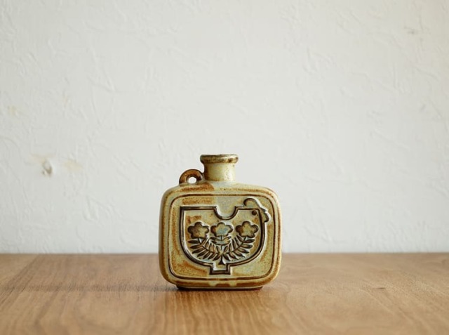 フラワーベース かしわ窯 grip square｜北欧・ヴィンテージインテリア