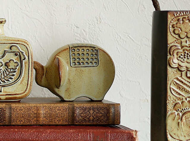 土器 オブジェ フォークロア フォークアート アンティーク ロシア 東欧 花器 オブジェ かしわ窯 elephant｜北欧・ヴィンテージインテリア・家具通販