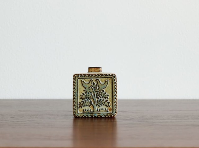 フラワーベース かしわ窯 Vase Bird Square｜北欧・ヴィンテージ
