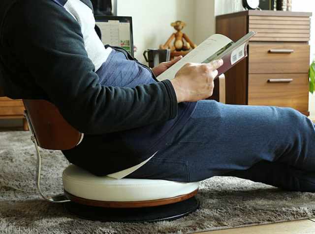 アンティーク　ローチェア 360度回転式ローラウンドチェアー KNOX（ノックス）ホワイトカラー