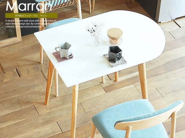 薔薇柄ペイントとピンクのグラデーションのミニカフェテーブルH30cm