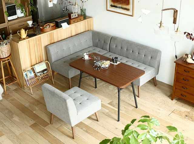 ソファーダイニング4点セット Mild ミルド グレータイプ 北欧 ヴィンテージインテリア 家具通販 Kirario キラリオ