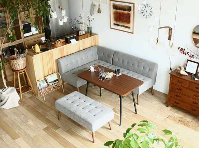 ソファーダイニング4点セット mild（ミルド）グレータイプ｜北欧