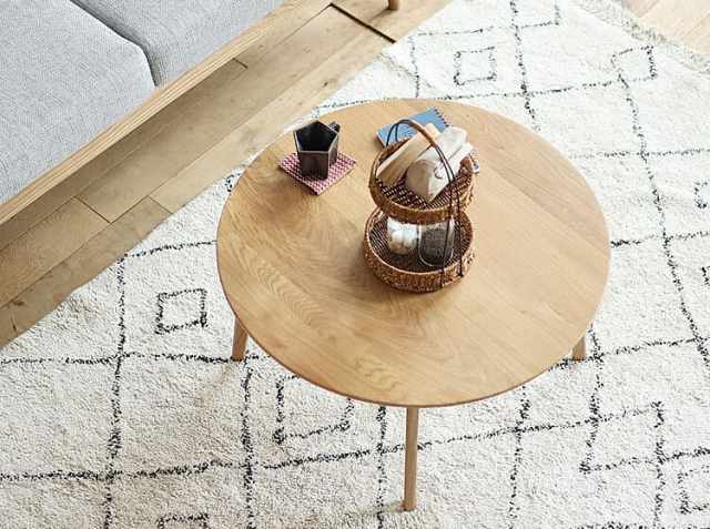 無垢材リビングテーブル Nall（ナル）円形タイプ｜北欧・ヴィンテージ