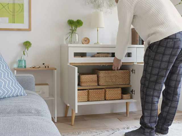 ガラスキャビネット　kizunaです 国産ガラスキャビネット noder（ノデール） ホワイト｜北欧