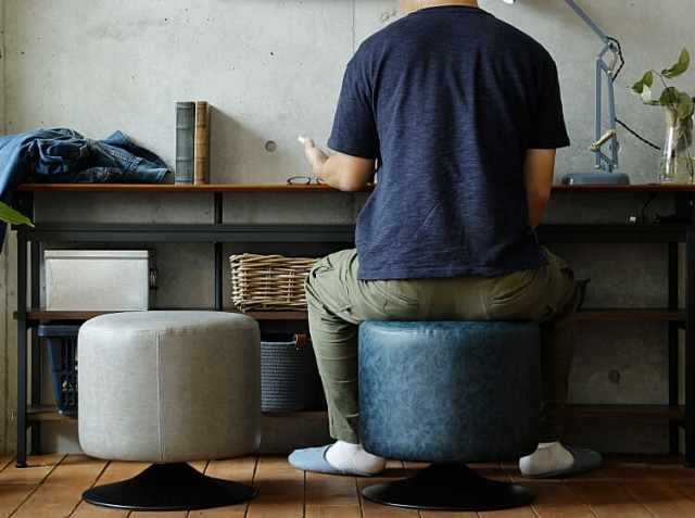 北欧テイスト PIBOT スツール ラウンド オットマン 紺 シンプル レトロ 北欧テイスト PIBOT スツール ラウンド オットマン 紺 シンプル レトロ