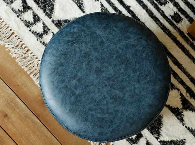 北欧テイスト PIBOT スツール ラウンド オットマン 紺 シンプル レトロ