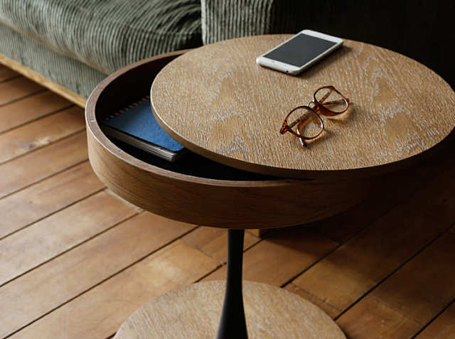 収納付き円形サイドテーブル PPT3（ピーピーティー3）｜北欧