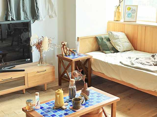 NITORI ウォールナット カウンターチェア 2脚セット サイドテーブル