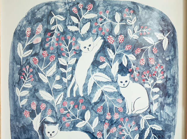 アートポスター CAT AND BERRY（キャットアンドベリー）｜北欧