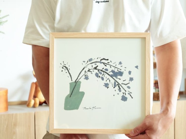 チェリーの植物図譜アート｜額装ポスター｜ダイニング・キッチンインテリアに アートポスター weeping cherry（ウィーピングチェリー）｜北欧