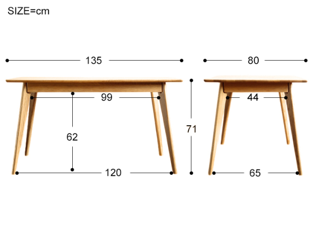 【ウリ】ダイニングテーブル　(1/5) ウリ】ダイニングテーブル (1/5) チェリー材 天然木マルチ