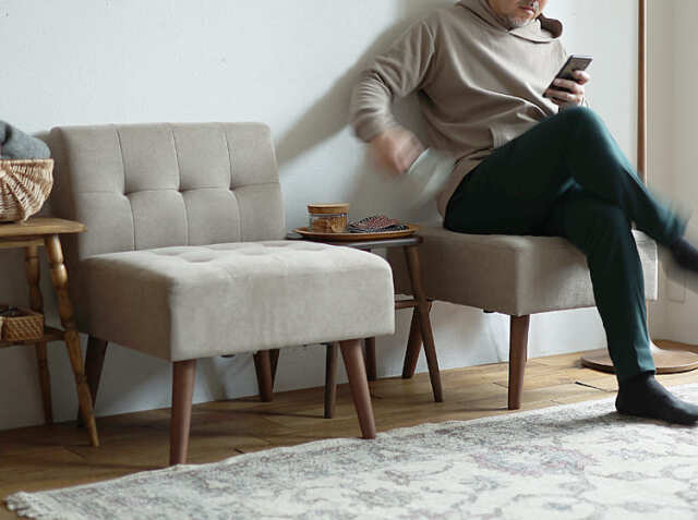 ベージュ オットマン SIEVE】 バージュ ソファ オットマン(ベージュ): SIEVE（シーヴ