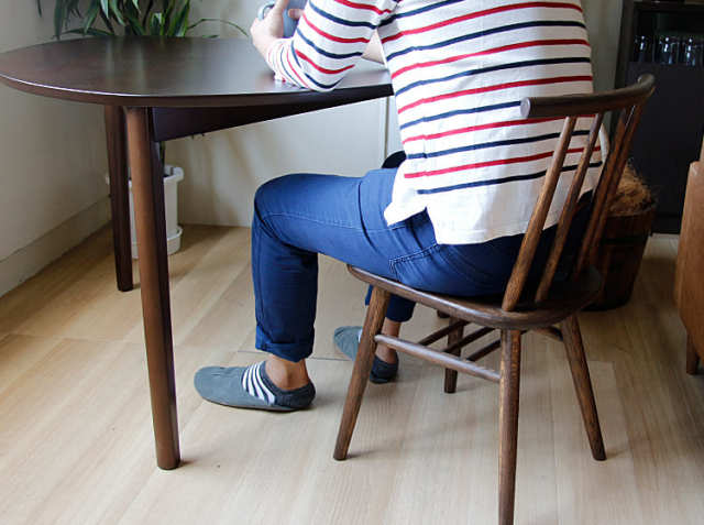 木製 半円形ダイニングテーブル ブラウン 半円形 ダイニングテーブル 3点セット ブラウン ナチュラル 幅115×奥行