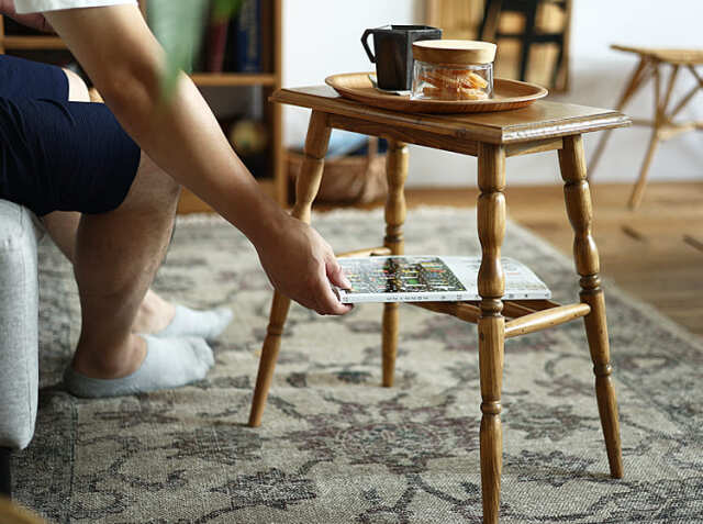 サイズオーダー可】家具職人が造る丸型テーブル・グリーン